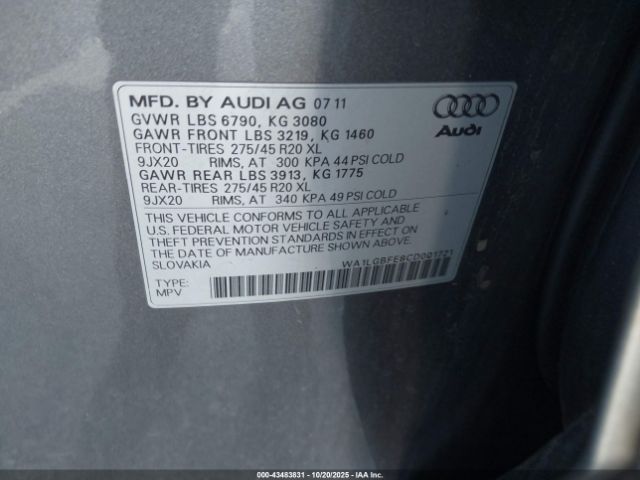 2012 AUDI Q7 WA1LGBFE8CD001721 Photo 8