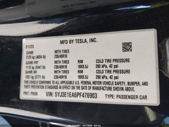 2023 TESLA MODEL 3 5YJ3E1EA6PF476903 Photo 8