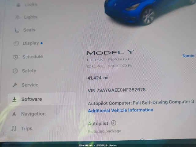 2022 TESLA MODEL Y 7SAYGAEE0NF382678 Photo 6