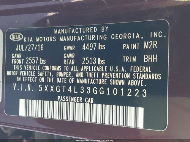 2016 KIA OPTIMA 5XXGT4L33GG101223 Photo 8