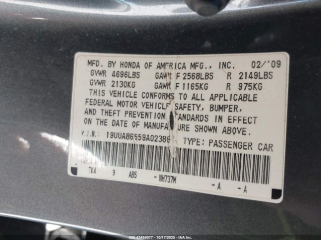 2009 ACURA TL 19UUA86559A023864 Photo 8