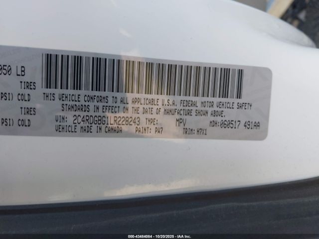 2020 DODGE GRAND CARAVAN 2C4RDGBG1LR228243 Photo 8