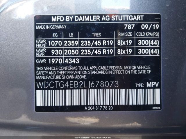 2020 MERCEDES-BENZ GLA 250 WDCTG4EB2LJ678073 Photo 8