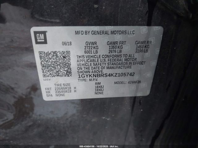 2019 CADILLAC XT5 1GYKNBRS4KZ105742 Photo 8