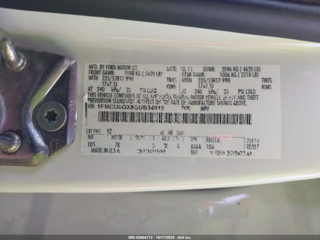 2016 FORD ESCAPE 1FMCU0GX8GUB34919 Photo 8