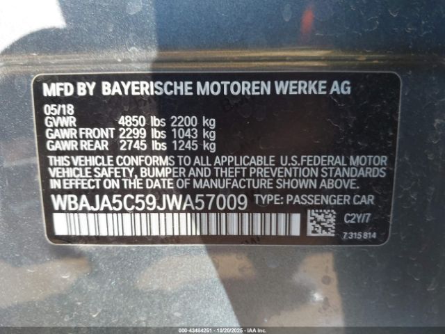 2018 BMW 530I WBAJA5C59JWA57009 Photo 8