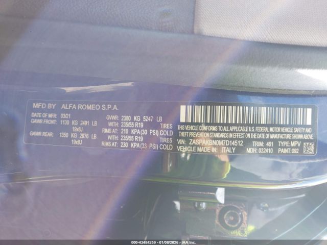 2021 ALFA ROMEO STELVIO ZASPAKBN0M7D14512 Photo 8