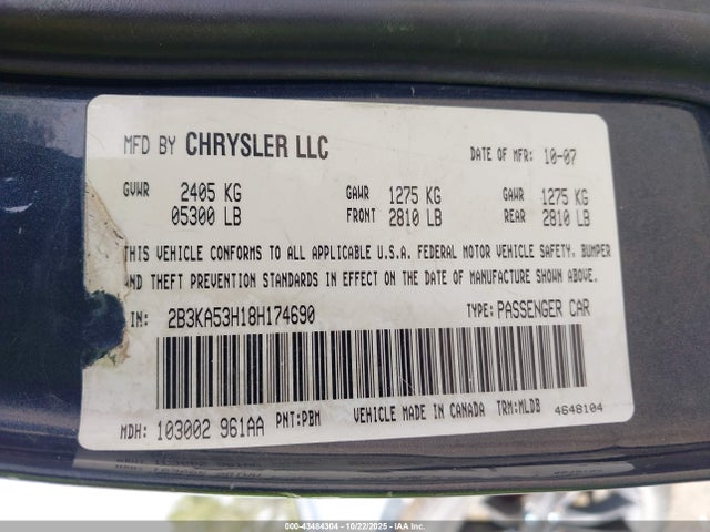 2008 DODGE CHARGER 2B3KA53H18H174690 Photo 8