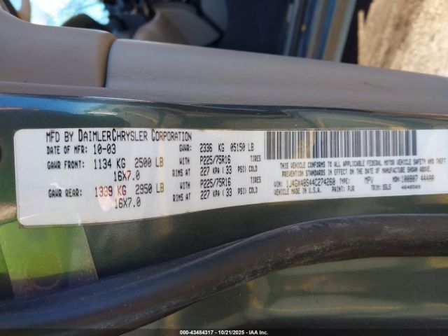 2004 JEEP GRAND CHEROKEE 1J4GX48S44C274260 Photo 8