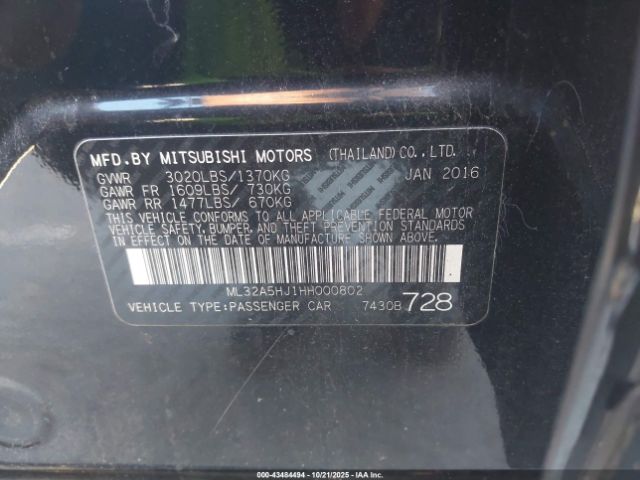 2017 MITSUBISHI MIRAGE ML32A5HJ1HH000802 Photo 8