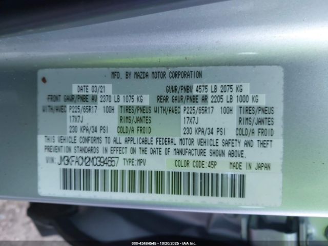 2021 MAZDA CX-5 JM3KFACM2M0394657 Photo 8