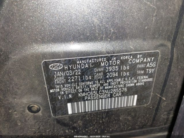 2022 HYUNDAI IONIQ HYBRID KMHC65LC3NU285576 Photo 8
