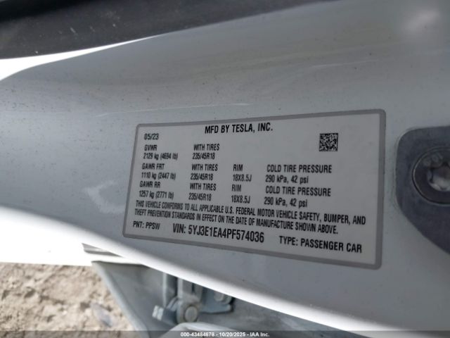 2023 TESLA MODEL 3 5YJ3E1EA4PF574036 Photo 8