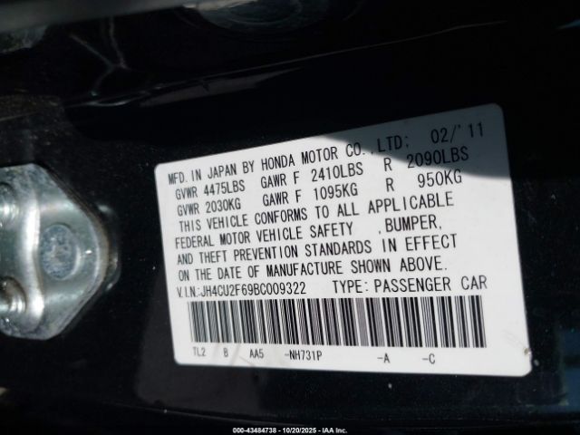 2011 ACURA TSX JH4CU2F69BC009322 Photo 8