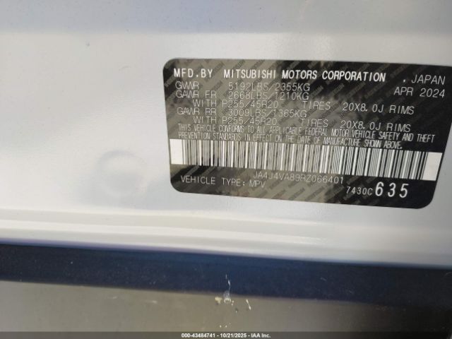 2024 MITSUBISHI OUTLANDER JA4J4VA89RZ066401 Photo 8
