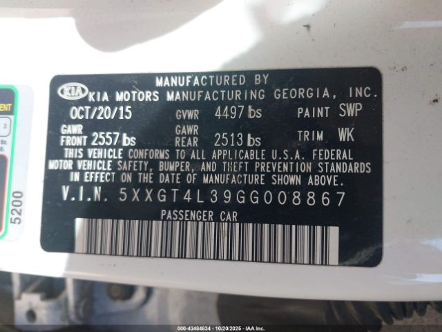 2016 KIA OPTIMA 5XXGT4L39GG008867 Photo 8