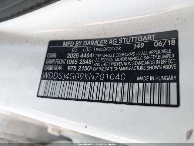 2019 MERCEDES-BENZ CLA 250 WDDSJ4GB9KN701040 Photo 8