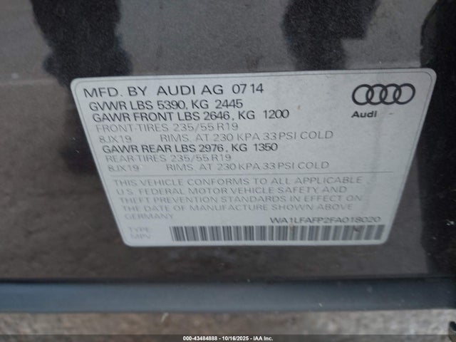 2015 AUDI Q5 WA1LFAFP2FA018020 Photo 8