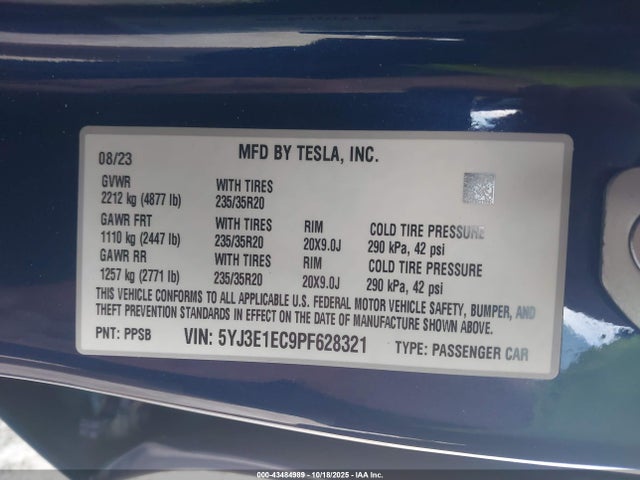 2023 TESLA MODEL 3 5YJ3E1EC9PF628321 Photo 8