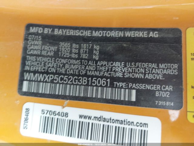 2016 MINI HARDTOP WMWXP5C52G3B15061 Photo 8