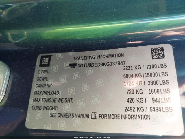 2019 GMC SIERRA 1500 3GTU9DED9KG137947 Photo 8