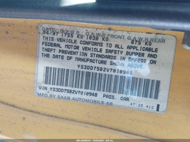 1997 SAAB 900 YS3DD75B2V7010948 Photo 8
