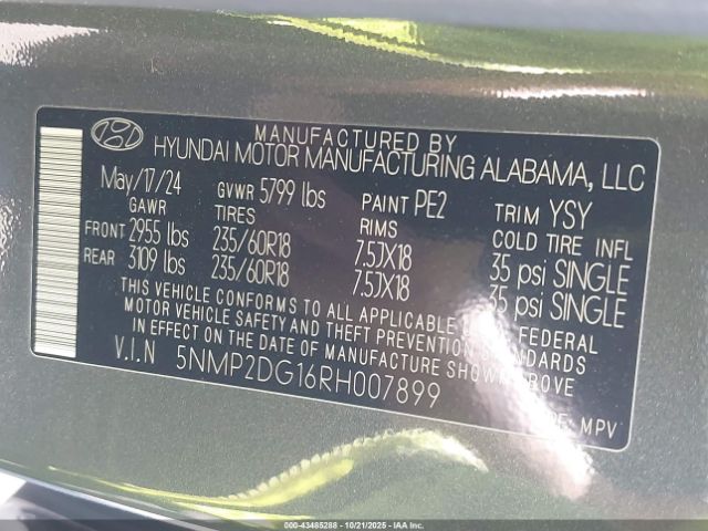2024 HYUNDAI SANTA FE HYBRID 5NMP2DG16RH007899 Photo 8