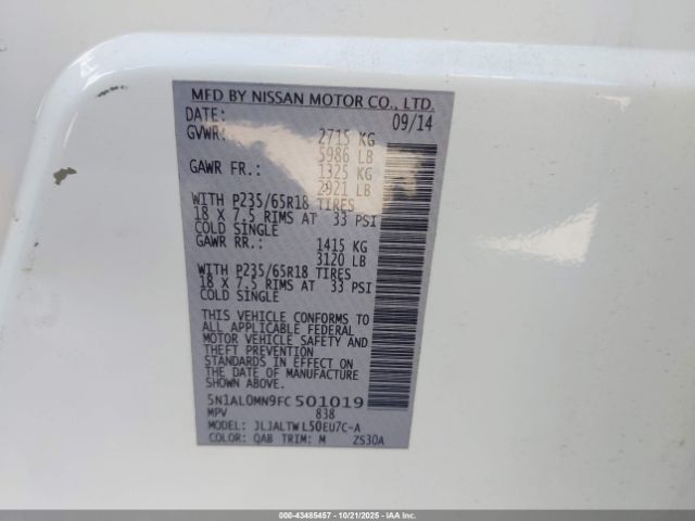 2015 INFINITI QX60 5N1AL0MN9FC501019 Photo 8