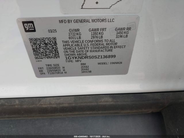 2025 CADILLAC XT5 1GYKNDRS0SZ136899 Photo 8