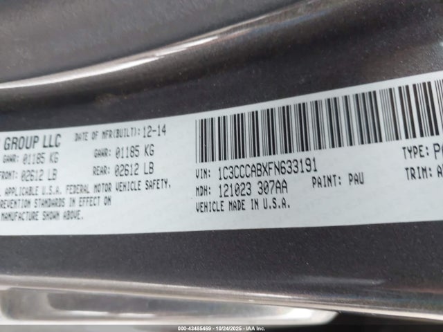 Chrysler 200 Limited 2015 1C3CCCABXFN633191 Image 9