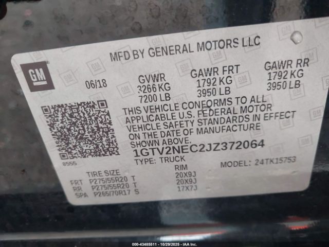 2018 GMC SIERRA 1500 1GTV2NEC2JZ372064 Photo 8