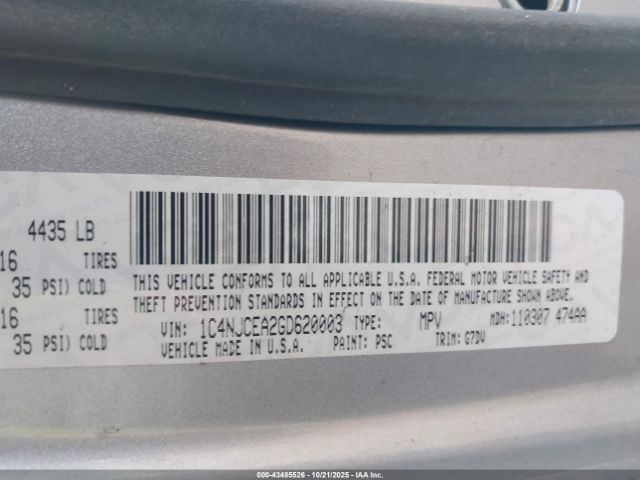 2016 JEEP COMPASS 1C4NJCEA2GD620003 Photo 8