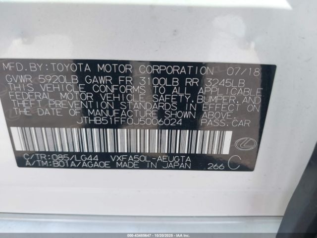 2018 LEXUS LS 500 JTHB51FF0J5006024 Photo 8