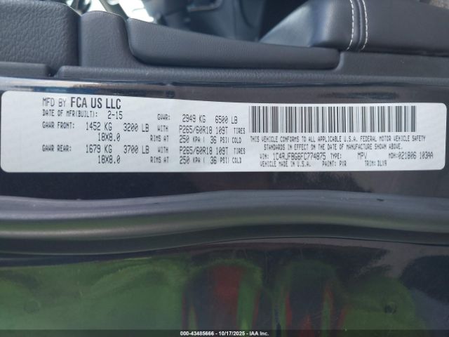 2015 JEEP GRAND CHEROKEE 1C4RJFBG6FC774875 Photo 8