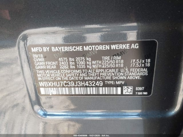 2018 BMW X1 WBXHU7C39J3H43249 Photo 8
