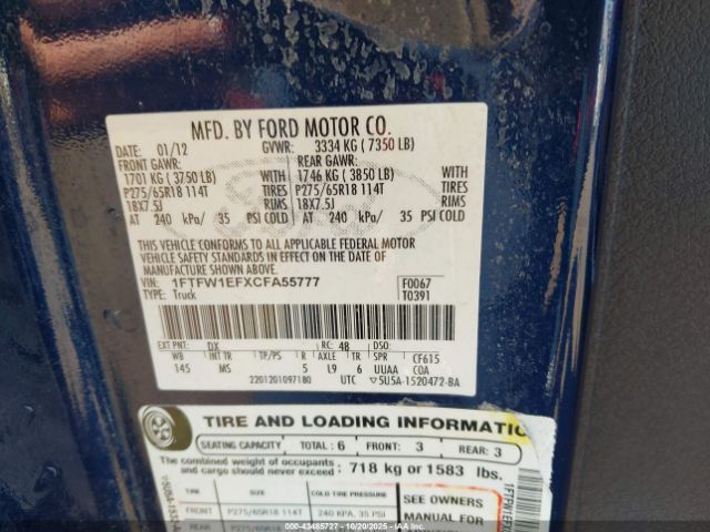 2012 FORD F-150 1FTFW1EFXCFA55777 Photo 8