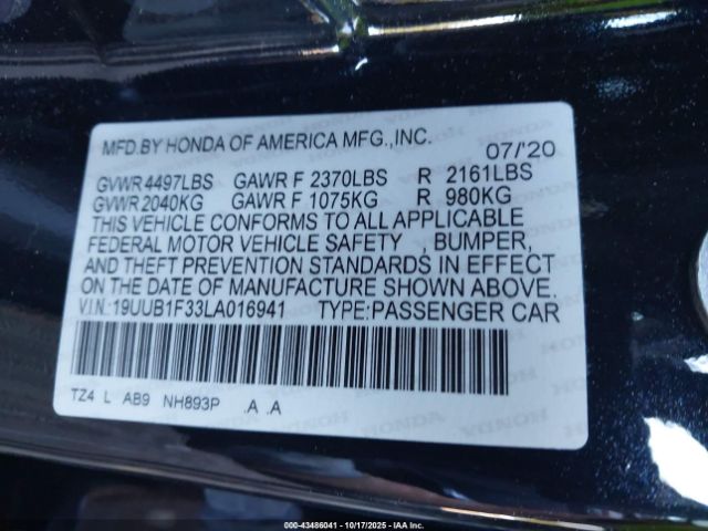 2020 ACURA TLX 19UUB1F33LA016941 Photo 8