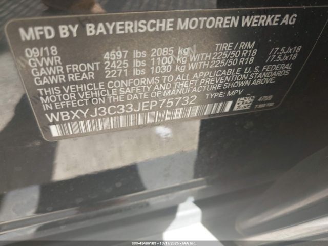2018 BMW X2 WBXYJ3C33JEP75732 Photo 8