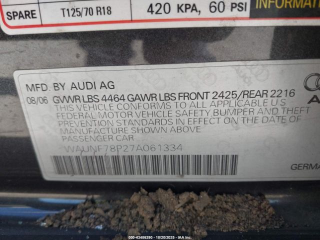 2007 AUDI A3 WAUNF78P27A061334 Photo 8