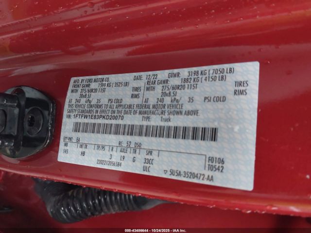 2023 FORD F-150 1FTFW1E83PKD20070 Photo 8