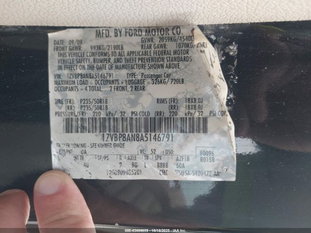 2010 FORD MUSTANG 1ZVBP8AN8A5146791 Photo 8