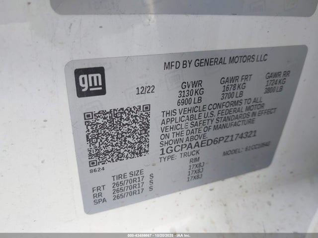 1GCPAAED6PZ174321 Chevrolet Silverado 1500 2wd Short Bed Wt