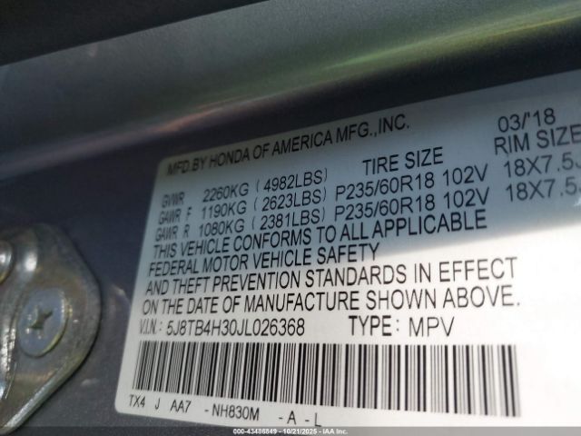 2018 ACURA RDX 5J8TB4H30JL026368 Photo 8