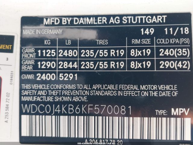 2019 MERCEDES-BENZ GLC 300 COUPE WDC0J4KB6KF570081 Photo 8