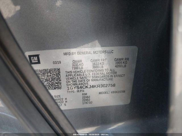 2019 CADILLAC ESCALADE 1GYS4CKJ4KR302758 Photo 8