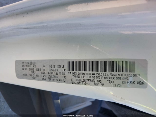 2019 RAM PROMASTER 3500 3C6URVJG6KE535870 Photo 8