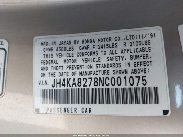 1992 ACURA LEGEND JH4KA8278NC001075 Photo 8