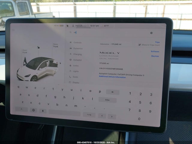 2021 TESLA MODEL Y 5YJYGDEE1MF069488 Photo 6
