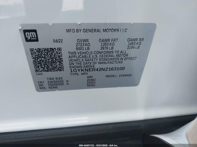 2022 CADILLAC XT5 1GYKNER42NZ163100 Photo 8