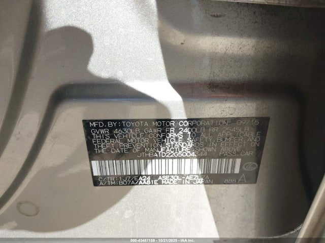 Aukcja sprzedaży 2016 Lexus Is 200t, vin: JTHBA1D22G5004344, numer aukcji: 43487159